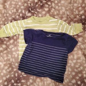 Okie Dokie Bundle of 3 striped shirts, 3 Month, unisex, short & long sleeve